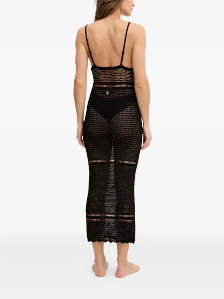 Rochie Guess cu decolteu în V negru