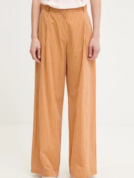 Sessun pantaloni wide leg pentru femei din portocaliu