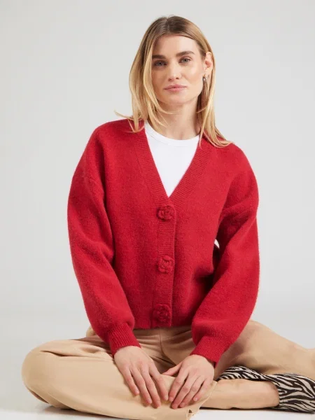 VERO MODA Geacă tricotată VMCARRIE sângeriu