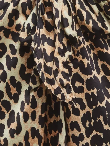 Fustă Ganni cu imagine cu model leopard