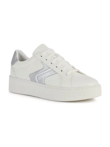 Lniane sneakersy Geox białe