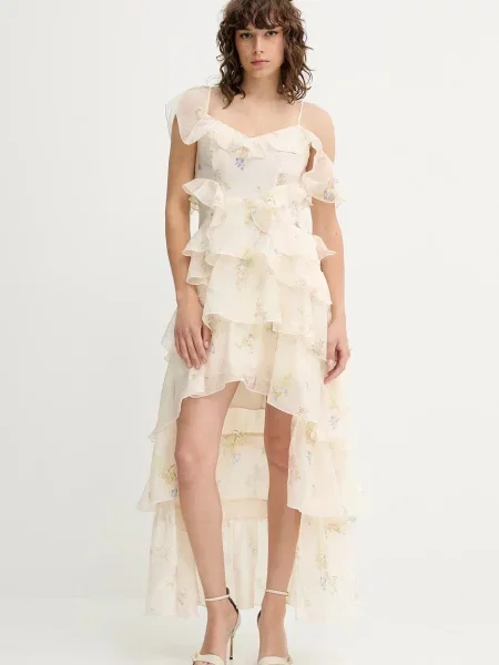 AllSaints rochie SIENNA midi evazati bej