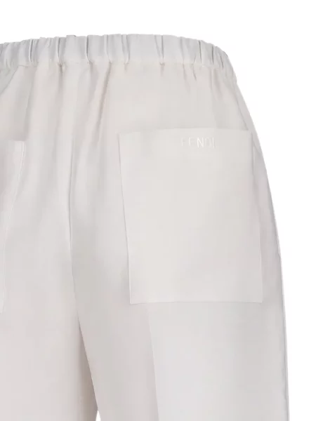 Pantaloni Fendi de in alb