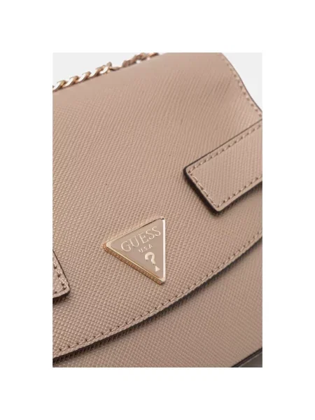 Torebka crossbody Guess skórzana brązowa