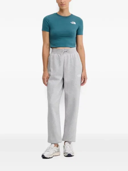 Pantaloni The North Face cu autograf cu cordon gri