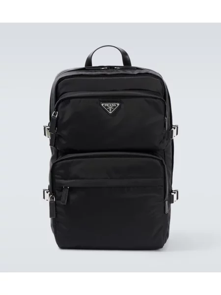 Usnjeni nahrbtnik Prada črna