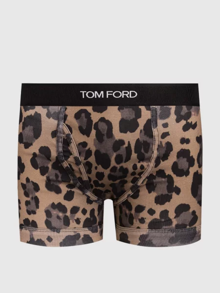 Труси-боксери в леопардовий принт Tom Ford коричневі