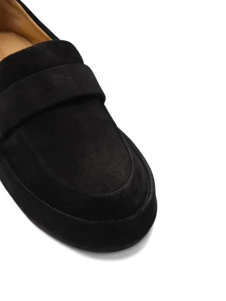 Pantofi loafer Marsell din piele de căprioară fără toc negru