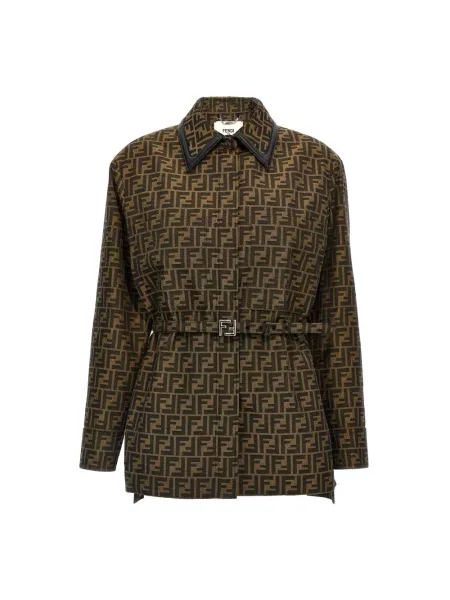 Płaszcz Fendi płócienny brązowy