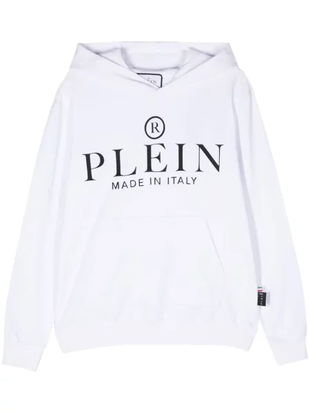 Hanorac cu glugă Philipp Plein alb