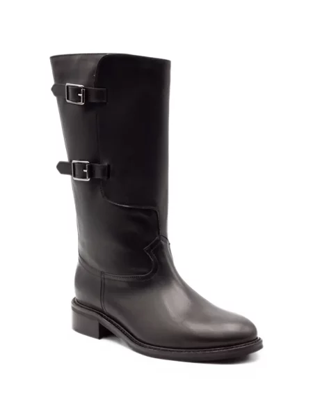 Botine Julie Dee cu cataramă cu bretele negru