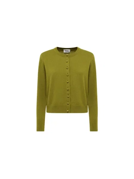 Sweter Alpha Studio wełniany retro o skróconej długości zielony