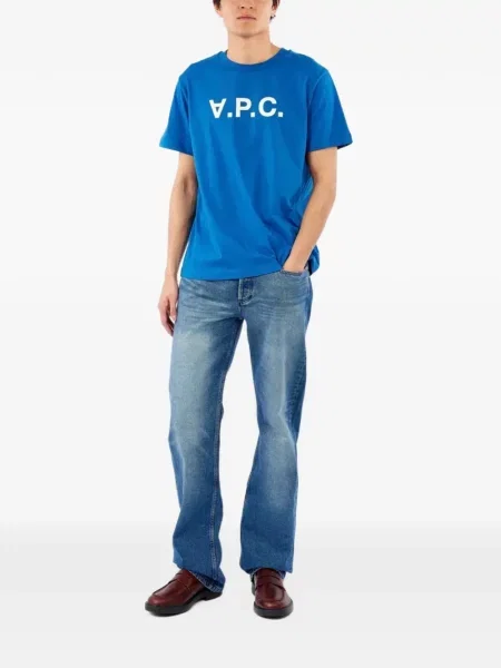 Tricou A.p.c. cu imagine albastru