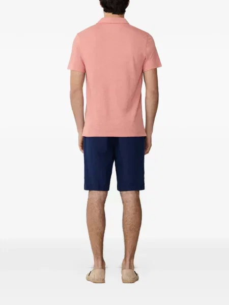 Λινό polo Hackett με κέντημα ροζ
