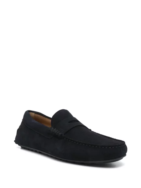 Pantofi loafer Boss din piele de căprioară albastru