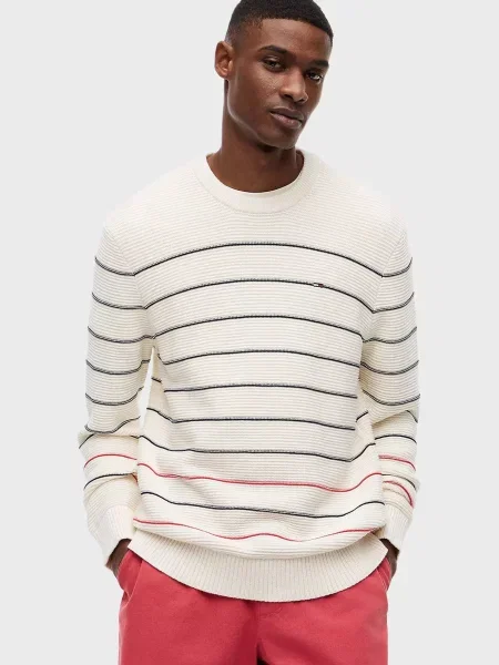 У смужку светр Tommy Jeans білий