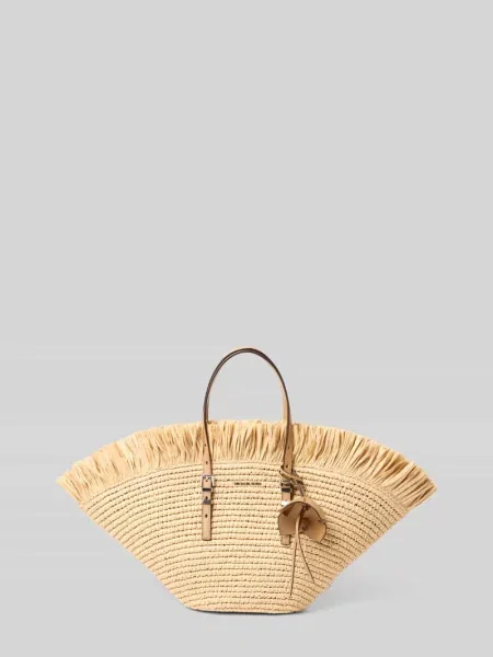 Torebka w efekcie plecionki Michael Michael Kors beżowa