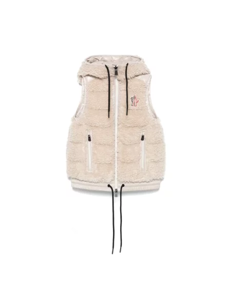 Kamizelka Moncler z kapturem beżowa