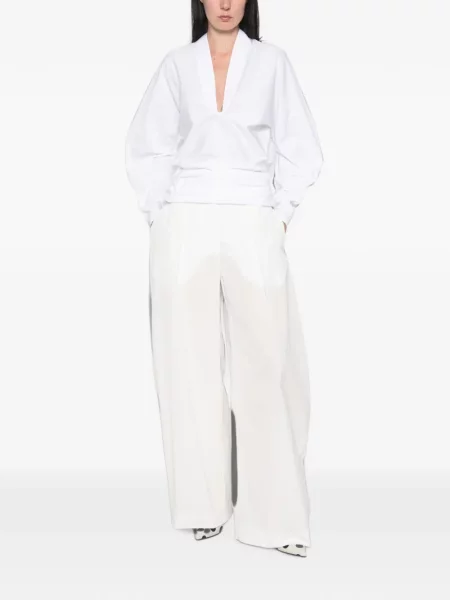 Pantaloni Jacquemus alb