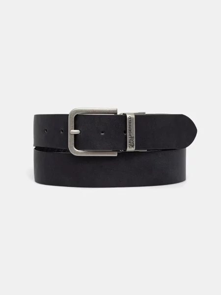 Karl Lagerfeld Jeans curea reversibilă pentru bărbați din piele negru
