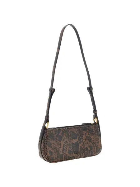Pinko De piele geantă pe umăr Half Moon Horizontal Mini gri