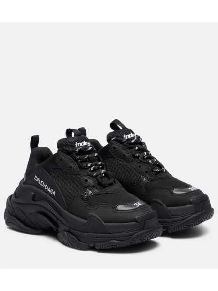 Мрежести маратонки Balenciaga Triple S черно