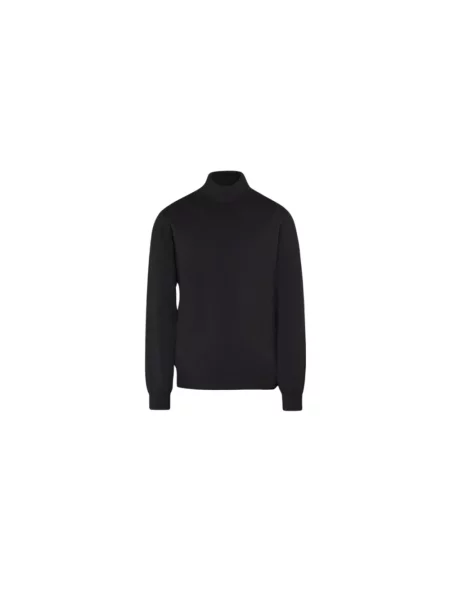 Lniany golf Moorer elegancki czarny