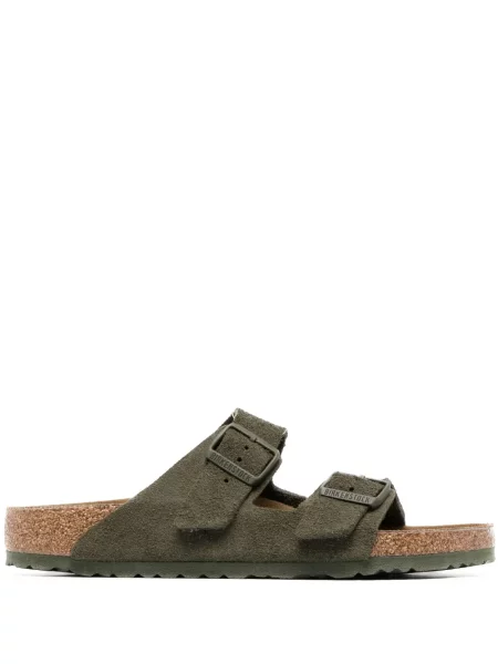 Sandale Birkenstock din piele de căprioară verde