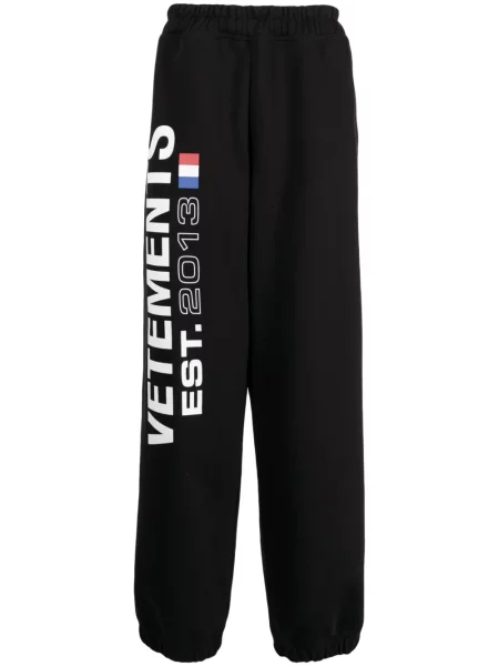 Pantaloni Vetements cu imagine alergare negru