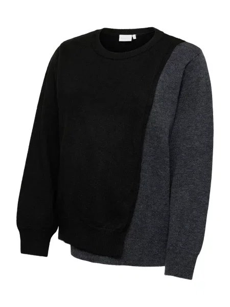 MAMALICIOUS Pulover MLNewanne Iris gri metalic negru