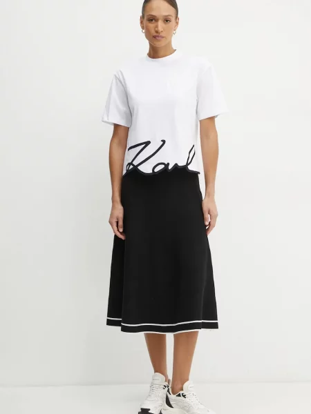 Tričko Karl Lagerfeld KARL SIGNATURE biela