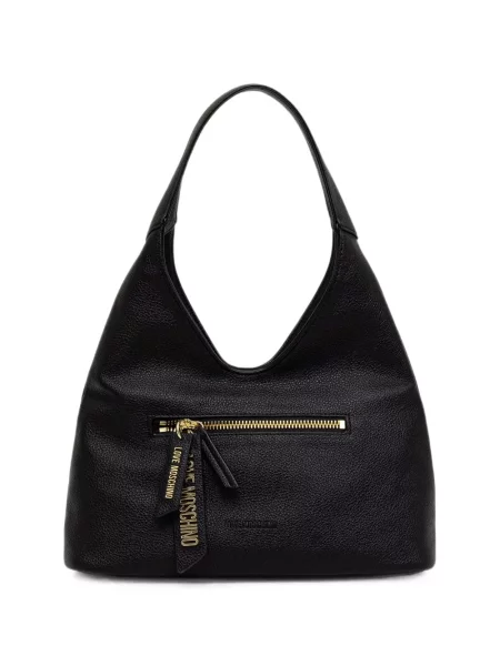 Geantă shopper Love Moschino cu autograf negru