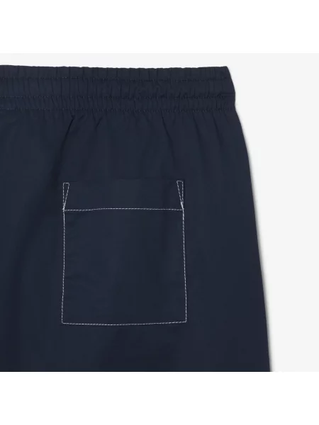 Lacoste Szorty Z Bawełnianej Tkaniny Twill I Relaxed Fit granatowe
