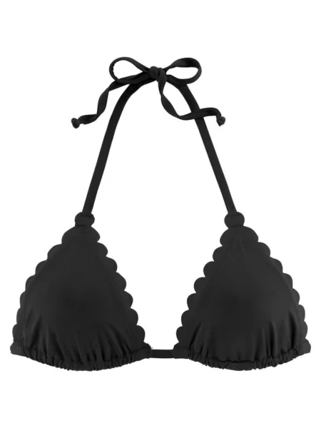 LASCANA Sutien costum de baie Scallop' negru