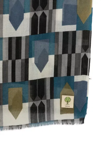 Fular Baobab cu franjuri cu imprimeu geometric
