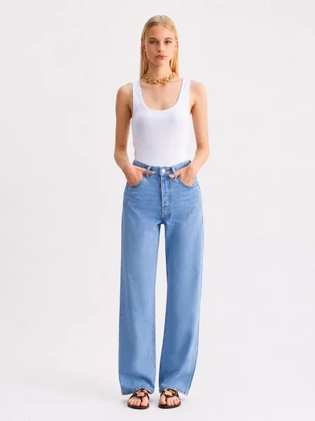 Прямі джинси LTB Jeans бавовна/ліоцел блакитний