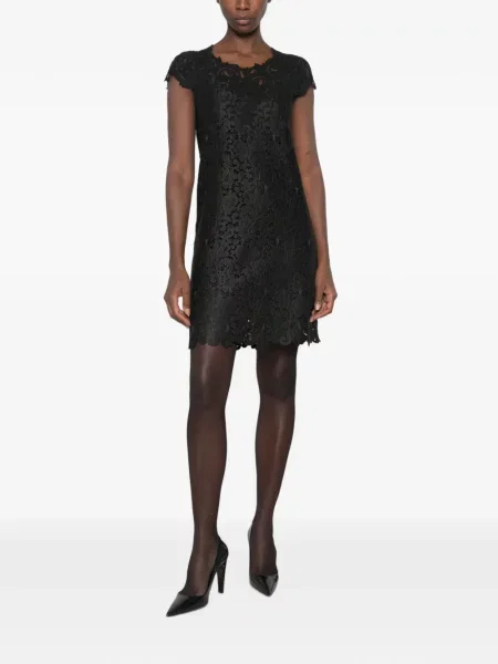 Rochie mini Ermanno Scervino cu model floral din dantelă negru