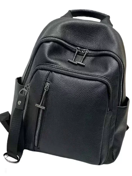 Кожаный повседневный рюкзак Royalbag черный