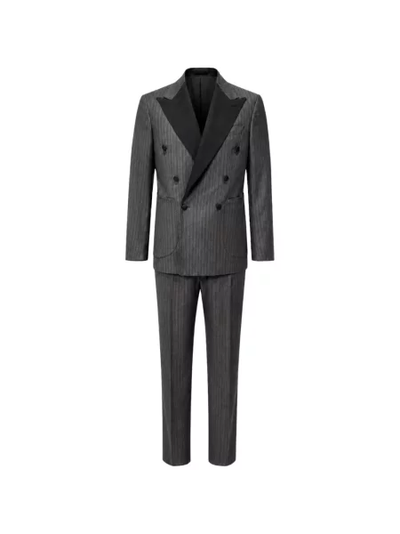Costum Franzese Collection cu două rânduri de nasturi gri