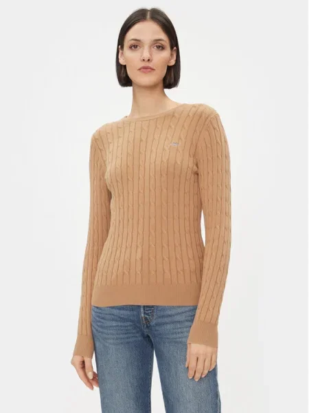Gant Pulover Bej Slim Fit alb