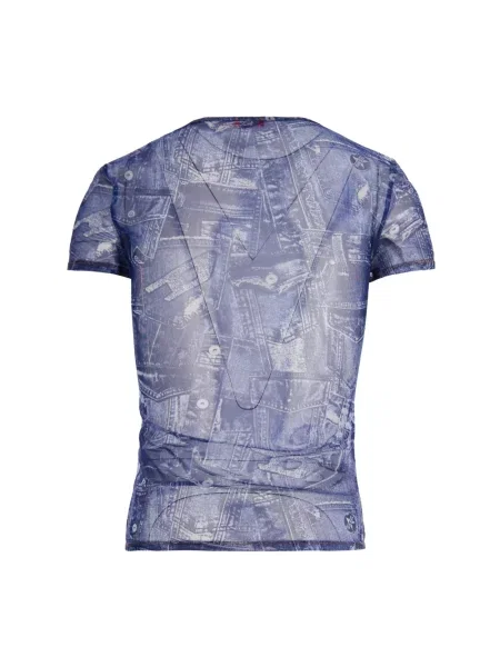 Koszulka Diesel z nadrukiem niebieska