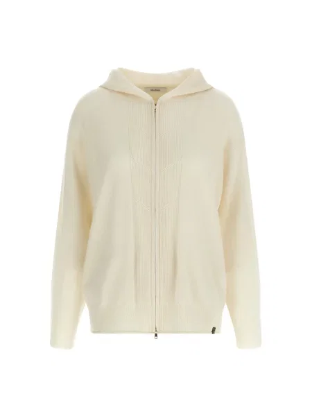 Lniany kardigan Max Mara biały