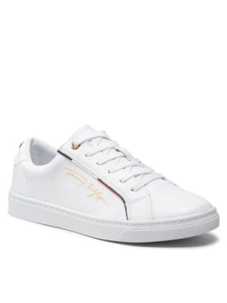 Sneakersy TOMMY HILFIGER Signature Sneaker White YBR biela