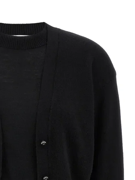 Pulover Rabanne cu decolteu rotund negru