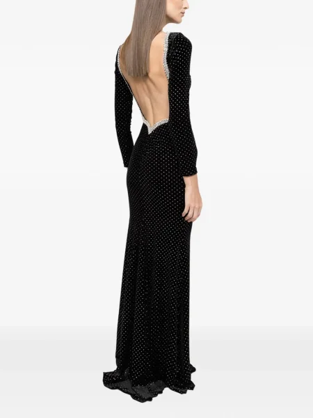 Rochie maxi Nissa cu spatele deschis de costum negru