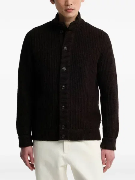 Cardigan Barbour de lână maro