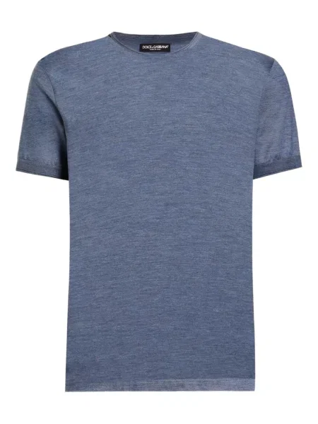Tricou Dolce & Gabbana cu decolteu rotund scurt albastru