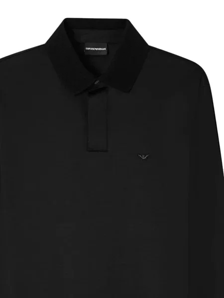 Μακρύς polo Emporio Armani με αυτόγραφο μαύρο
