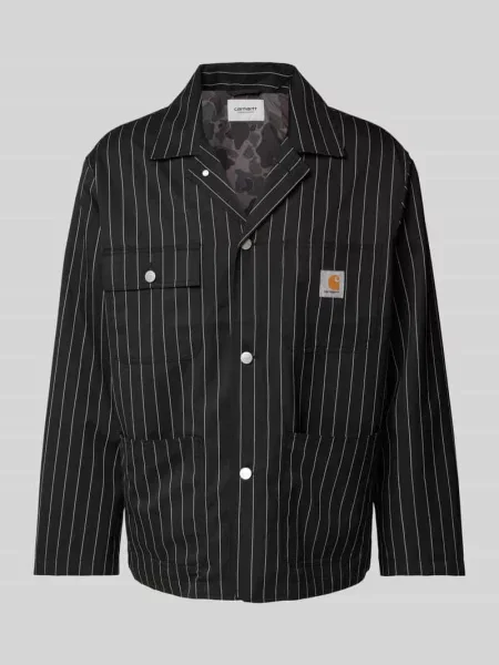 Carhartt Wip Kurtki Mężczyzna L Pasowany Blezer Seaton w Paski czarny