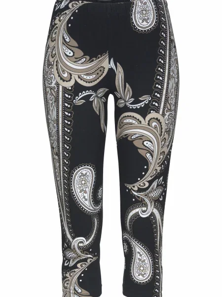 LASCANA Leggings gri / negru alb